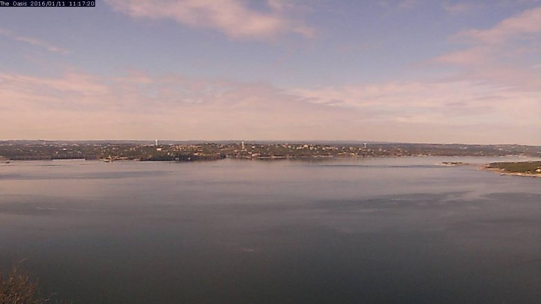 Lake Travis webcam, January 11, 2016 10:25 AM CT
