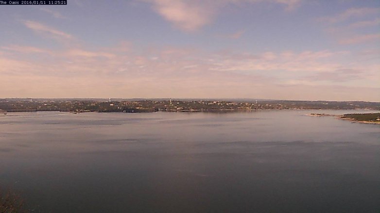 Lake Travis webcam, January 11, 2016 10:30 AM CT
