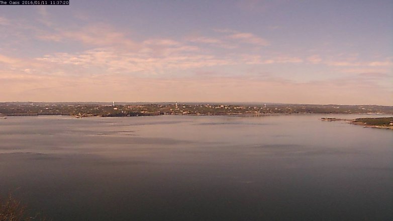 Lake Travis webcam, January 11, 2016 10:45 AM CT
