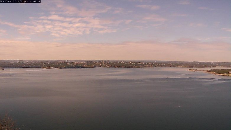 Lake Travis webcam, January 11, 2016 10:55 AM CT