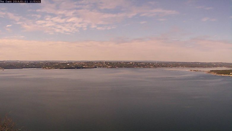 Lake Travis webcam, January 11, 2016 11:00 AM CT
