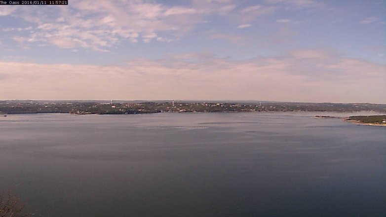 Lake Travis webcam, January 11, 2016 11:05 AM CT