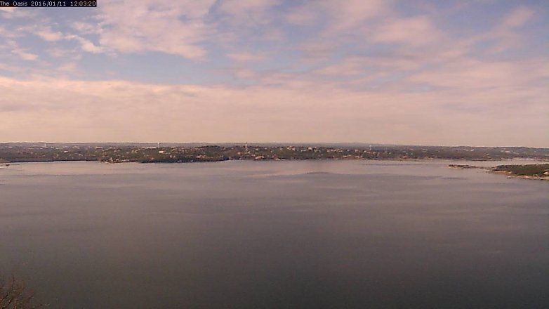 Lake Travis webcam, January 11, 2016 11:10 AM CT