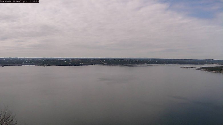 Lake Travis webcam, January 11, 2016 11:40 AM CT