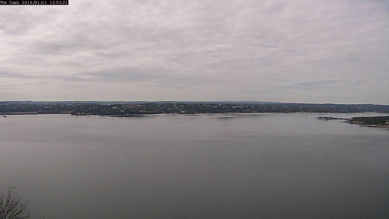 Lake Travis webcam, January 11, 2016 12:00 PM CT