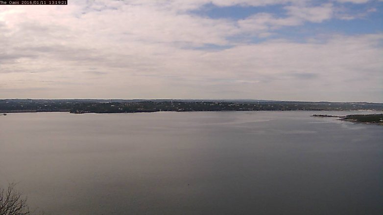 Lake Travis webcam, January 11, 2016 12:25 PM CT