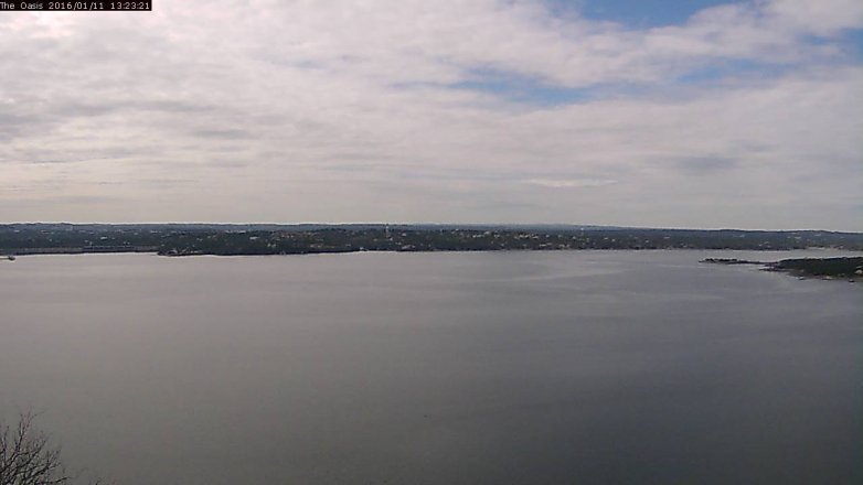 Lake Travis webcam, January 11, 2016 12:30 PM CT