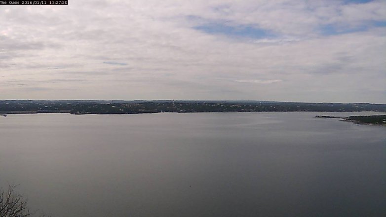 Lake Travis webcam, January 11, 2016 12:35 PM CT