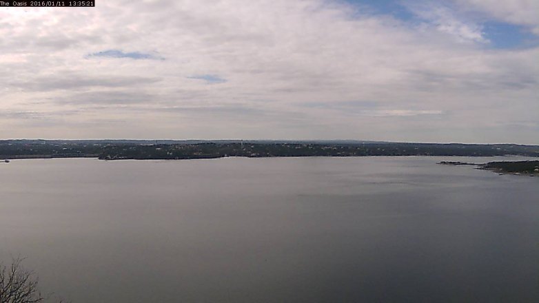 Lake Travis webcam, January 11, 2016 12:40 PM CT