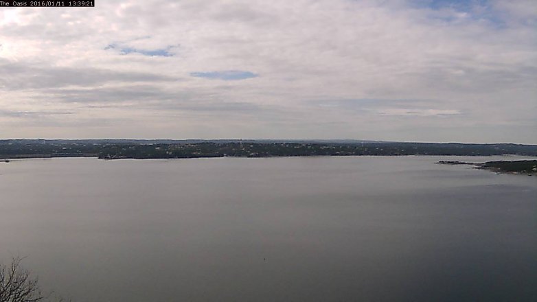 Lake Travis webcam, January 11, 2016 12:45 PM CT
