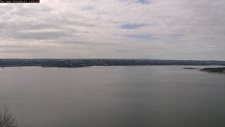 Lake Travis webcam, January 11, 2016 1:00 PM CT