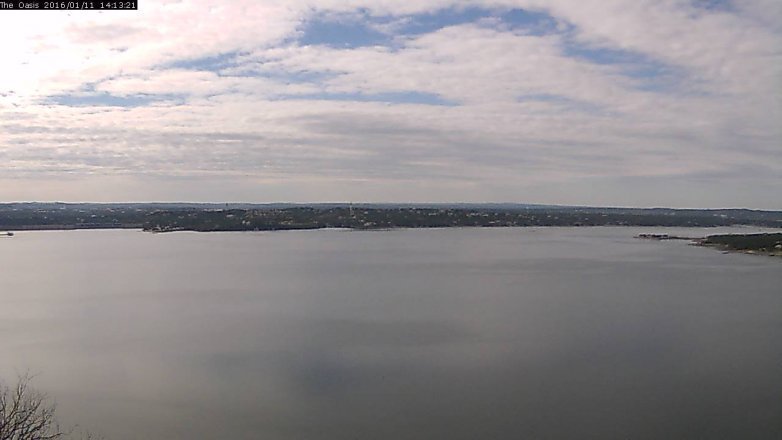 Lake Travis webcam, January 11, 2016 1:20 PM CT