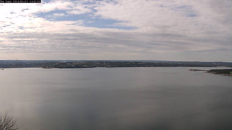 Lake Travis webcam, January 11, 2016 1:25 PM CT