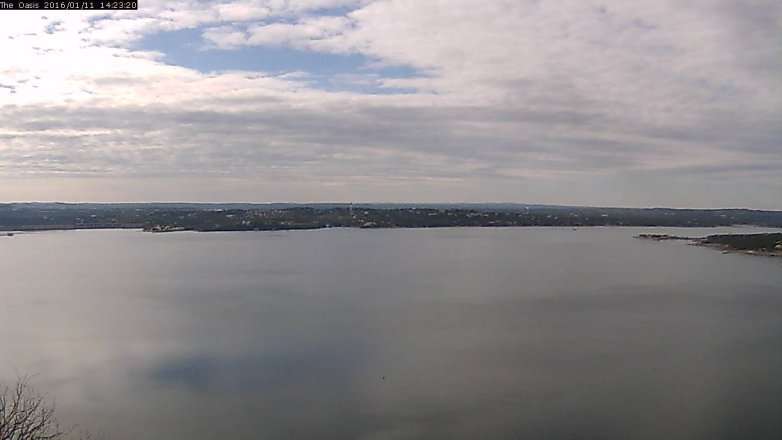 Lake Travis webcam, January 11, 2016 1:30 PM CT