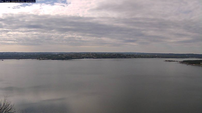 Lake Travis webcam, January 11, 2016 1:40 PM CT