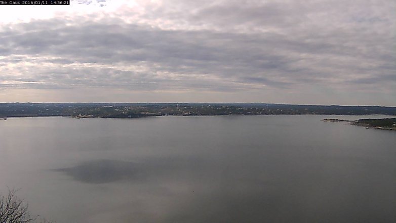 Lake Travis webcam, January 11, 2016 1:45 PM CT