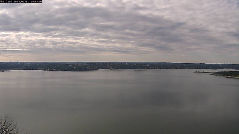 Lake Travis webcam, January 11, 2016 1:50 PM CT