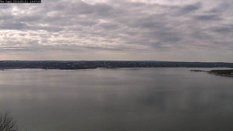 Lake Travis webcam, January 11, 2016 1:55 PM CT