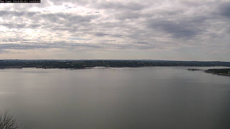Lake Travis webcam, January 11, 2016 2:05 PM CT