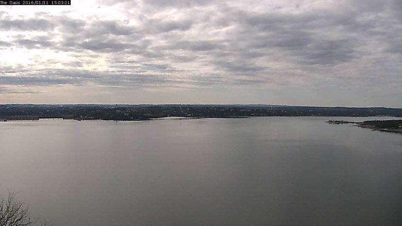 Lake Travis webcam, January 11, 2016 2:10 PM CT
