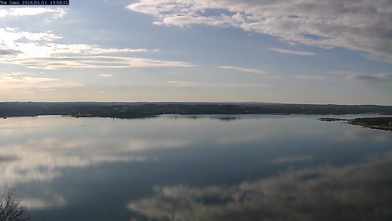 Lake Travis webcam, January 11, 2016 3:05 PM CT