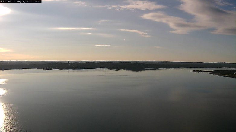 Lake Travis webcam, January 11, 2016 3:40 PM CT