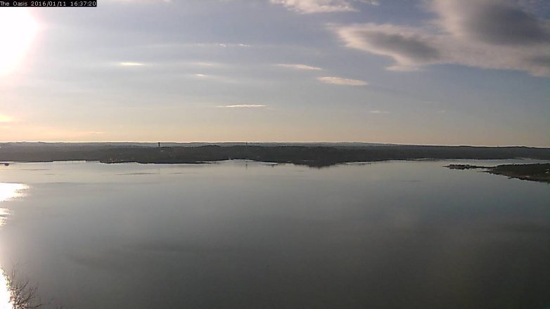 Lake Travis webcam, January 11, 2016 3:45 PM CT