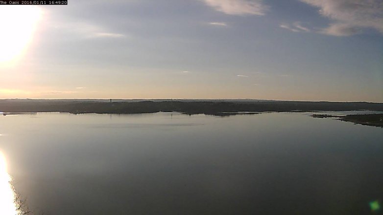 Lake Travis webcam, January 11, 2016 3:55 PM CT