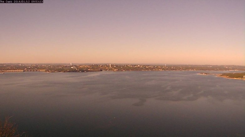 Lake Travis webcam, January 12, 2016 9:00 AM CT