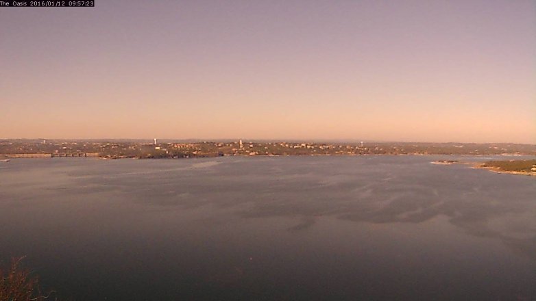 Lake Travis webcam, January 12, 2016 9:05 AM CT