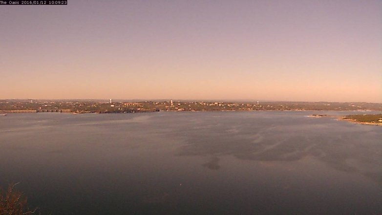 Lake Travis webcam, January 12, 2016 9:15 AM CT