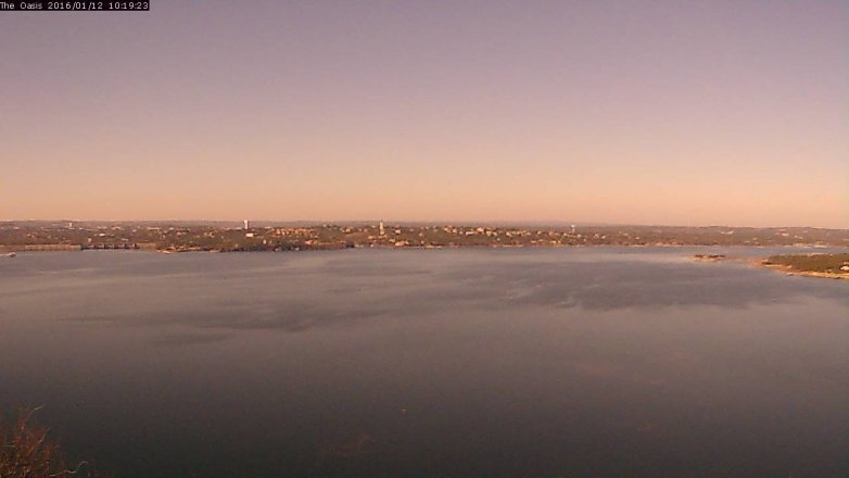 Lake Travis webcam, January 12, 2016 9:25 AM CT