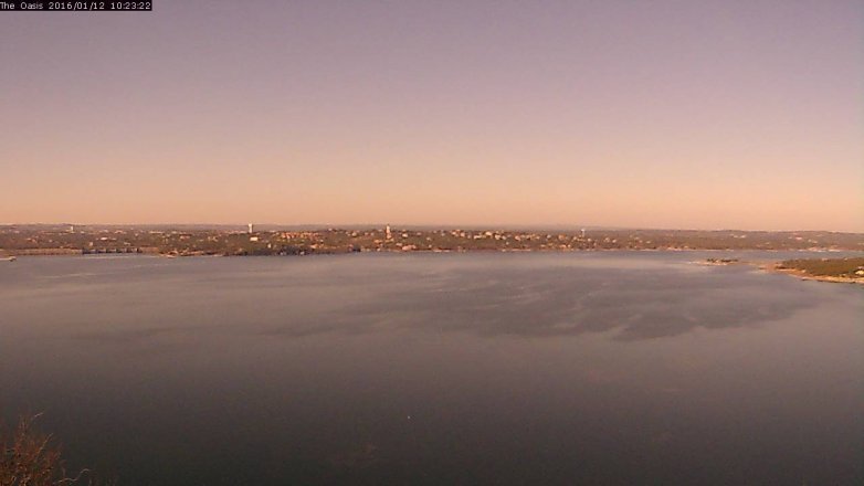 Lake Travis webcam, January 12, 2016 9:30 AM CT