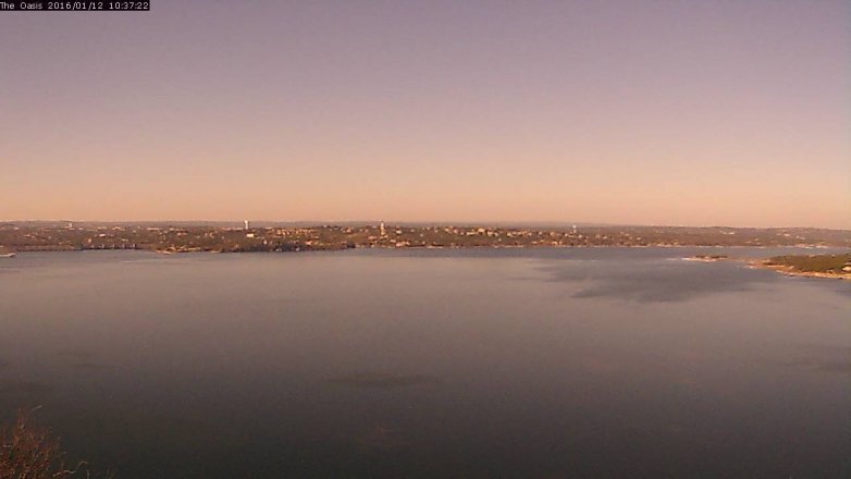 Lake Travis webcam, January 12, 2016 9:45 AM CT
