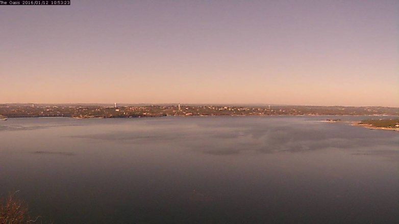 Lake Travis webcam, January 12, 2016 10:00 AM CT