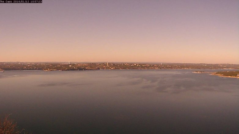Lake Travis webcam, January 12, 2016 10:05 AM CT