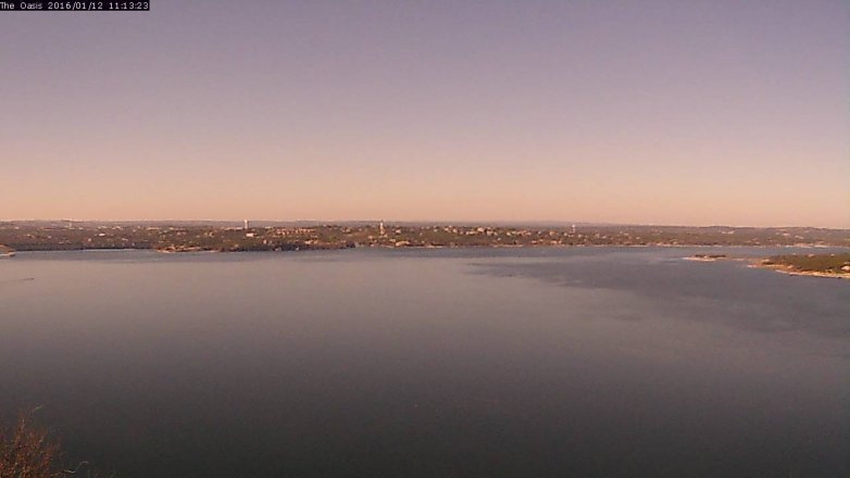 Lake Travis webcam, January 12, 2016 10:20 AM CT