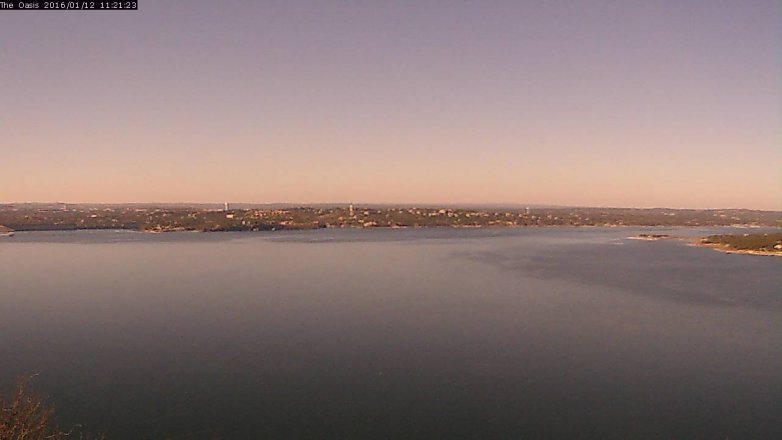 Lake Travis webcam, January 12, 2016 10:30 AM CT