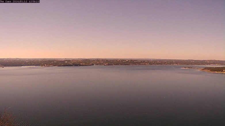Lake Travis webcam, January 12, 2016 12:05 PM CT