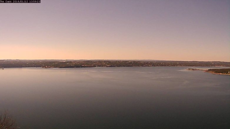 Lake Travis webcam, January 12, 2016 1:05 PM CT