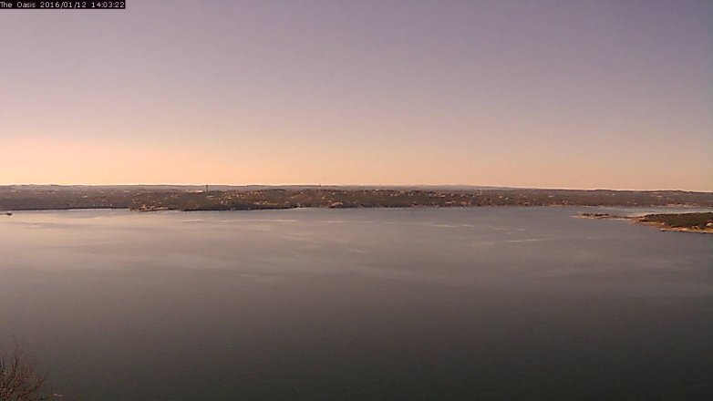 Lake Travis webcam, January 12, 2016 1:10 PM CT