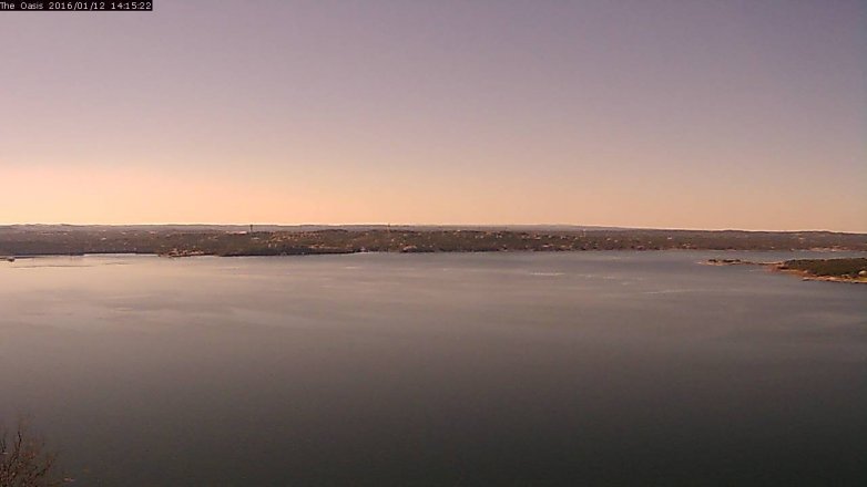 Lake Travis webcam, January 12, 2016 1:20 PM CT