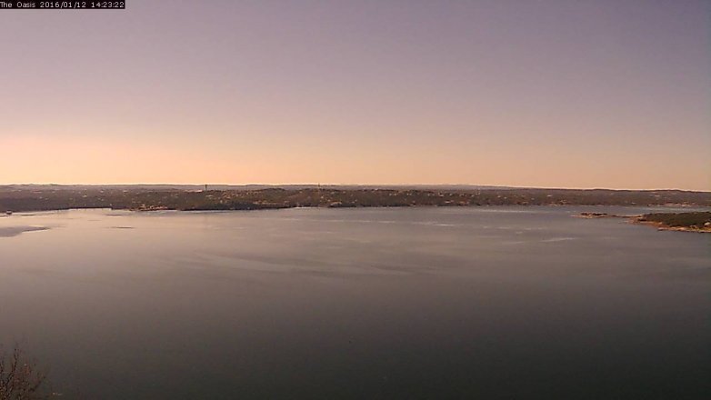 Lake Travis webcam, January 12, 2016 1:30 PM CT