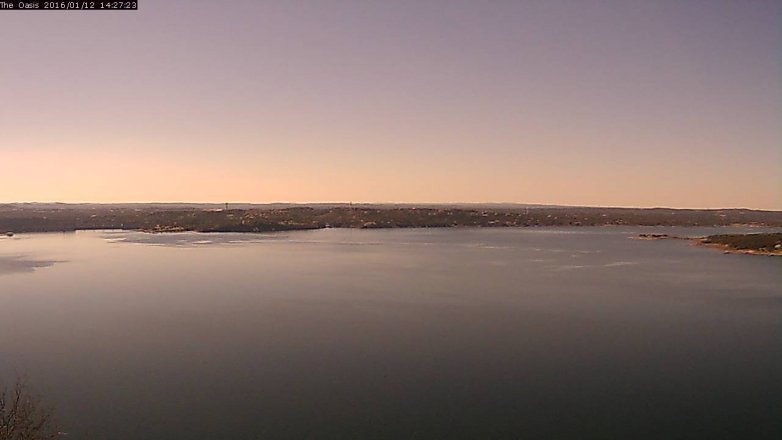 Lake Travis webcam, January 12, 2016 1:35 PM CT