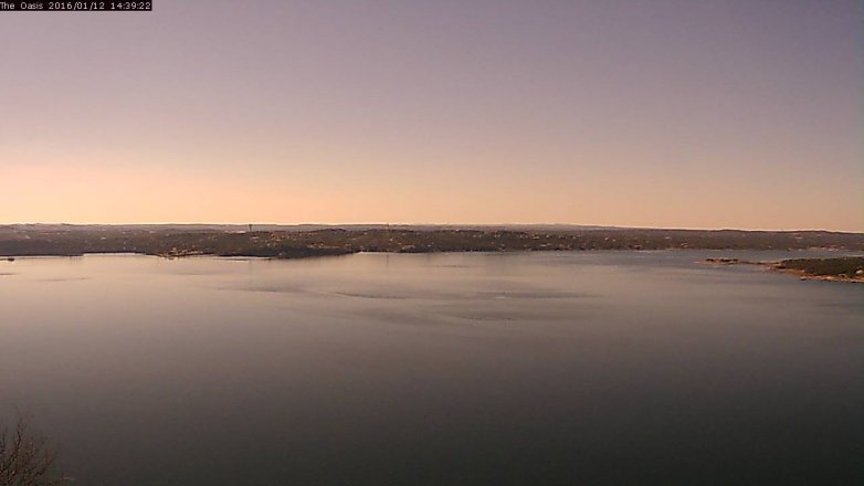 Lake Travis webcam, January 12, 2016 1:45 PM CT