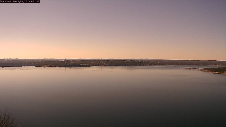 Lake Travis webcam, January 12, 2016 1:55 PM CT