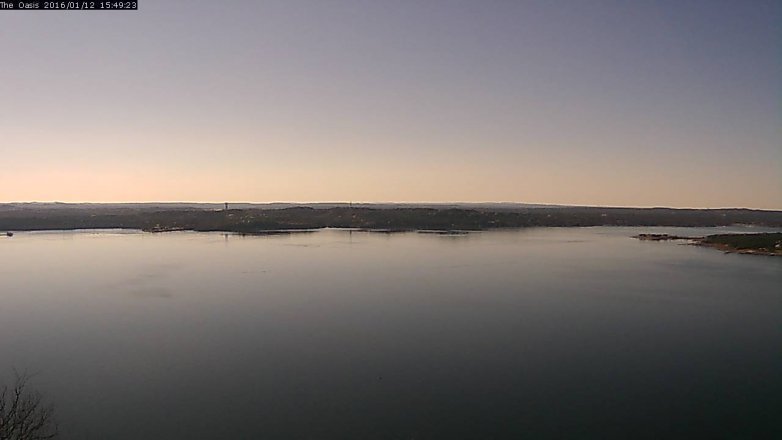 Lake Travis webcam, January 12, 2016 2:55 PM CT