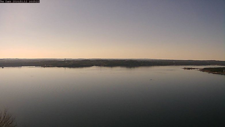 Lake Travis webcam, January 12, 2016 3:10 PM CT