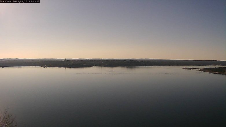 Lake Travis webcam, January 12, 2016 3:20 PM CT