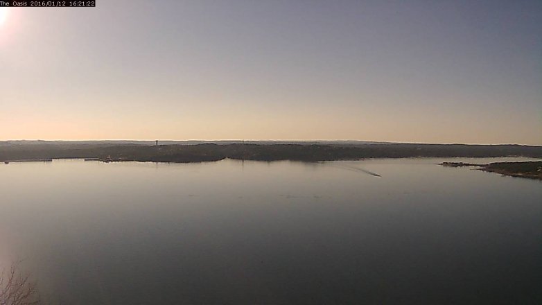 Lake Travis webcam, January 12, 2016 3:30 PM CT